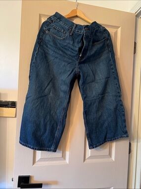 Old Navy Dark Blue Wide-Leg Jean Shorts